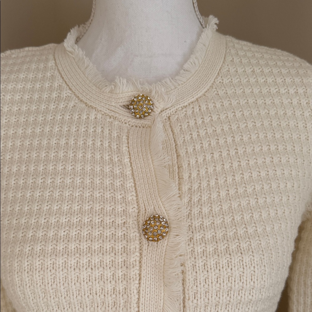Express Cream Textured Women's Cardigan - Picture 4 of 9